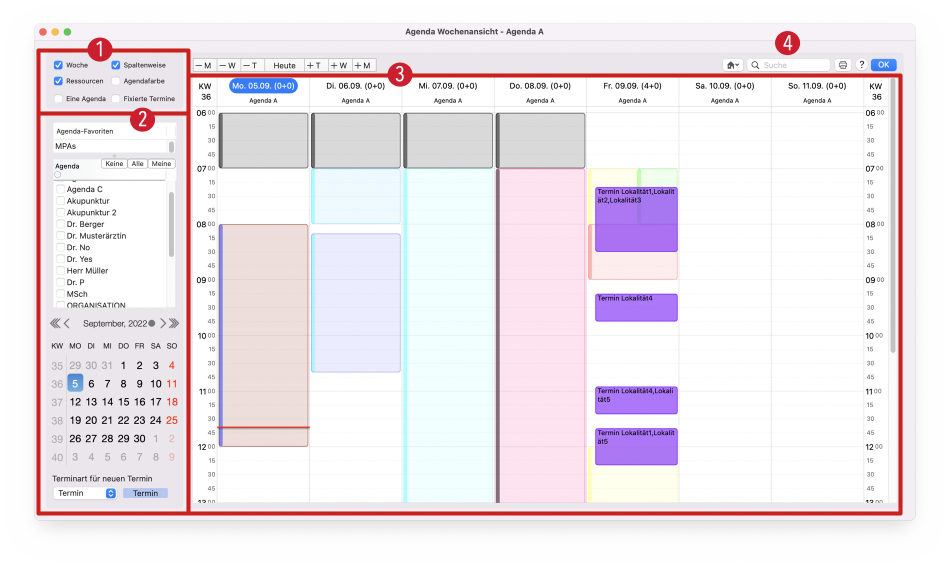 tomedo handbuch agenda agendawochenueberishct schweiz