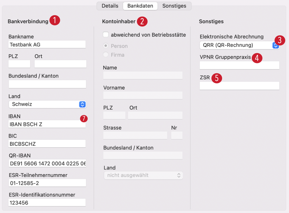 tomedo handbuch arbeitsplatzeinstellungen betriebsstaetten bankdaten schweiz