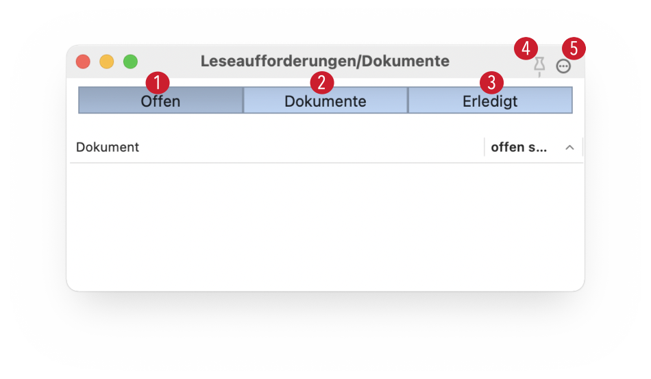 tomedo handbuch dokumentenverwaltung leseaufforderungen panel schweiz