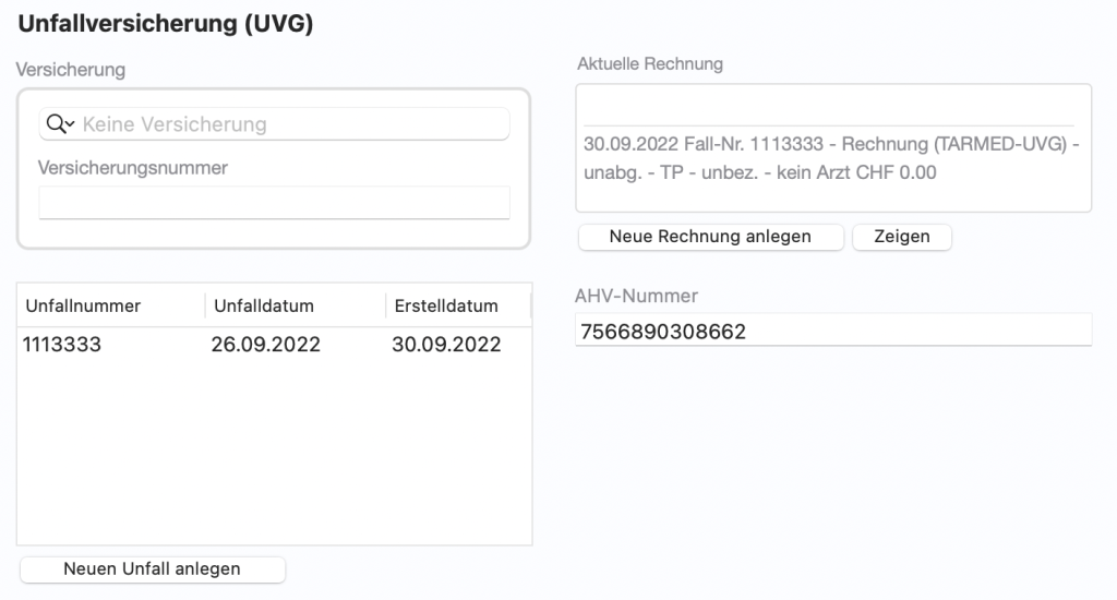 tomedo handbuch patientendetails navigation abrechnung uvg schweiz