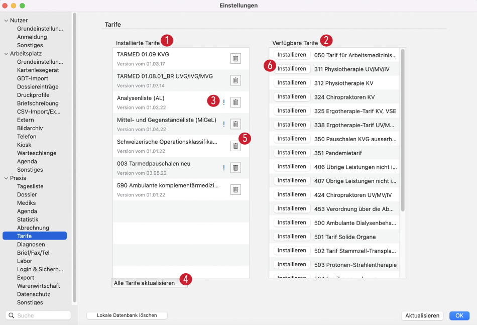 tomedo handbuch tarife einstellungen schweiz