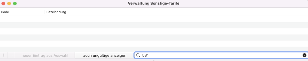 tomedo handbuch tarife entfernen 581 sonstige verwaltung schweiz