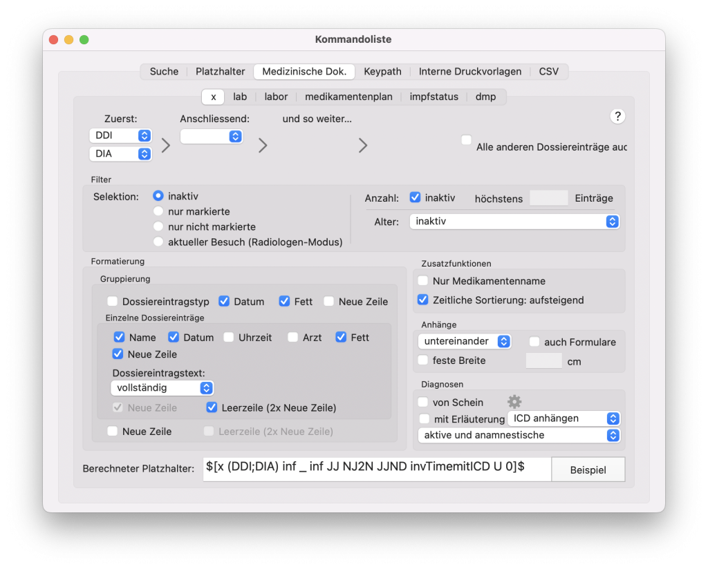 tomedo handbuch briefschreibung selektion von dossiereintraegen