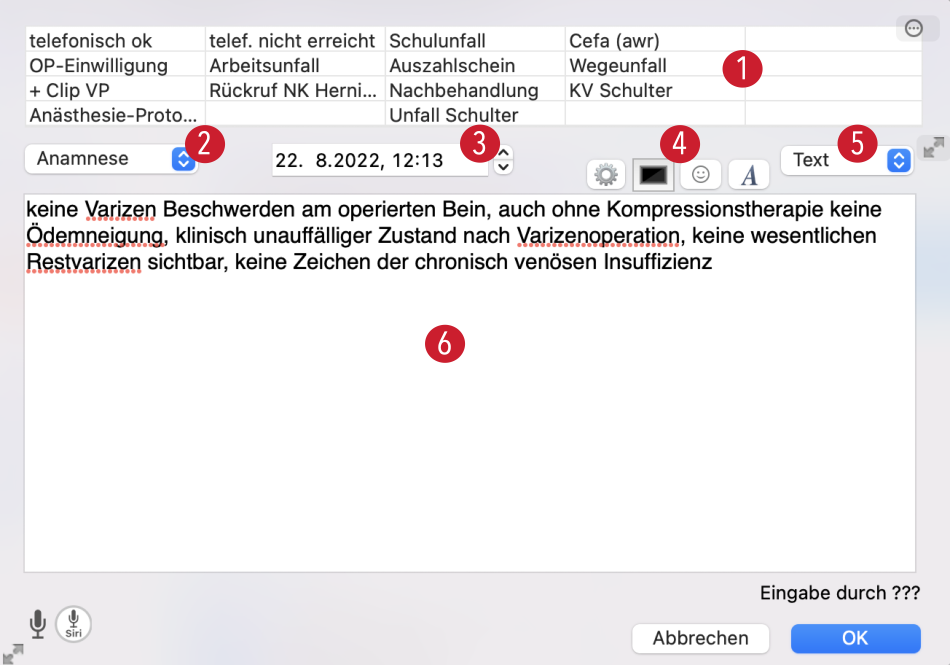 tomedo handbuch dossier neuer dossiereintrag eingabefenster schweiz