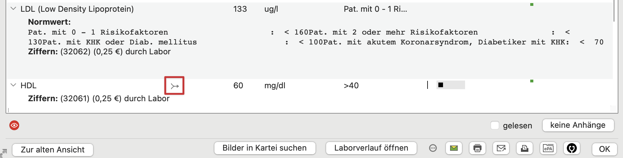 tomedo handbuch labor kombitest beispiel