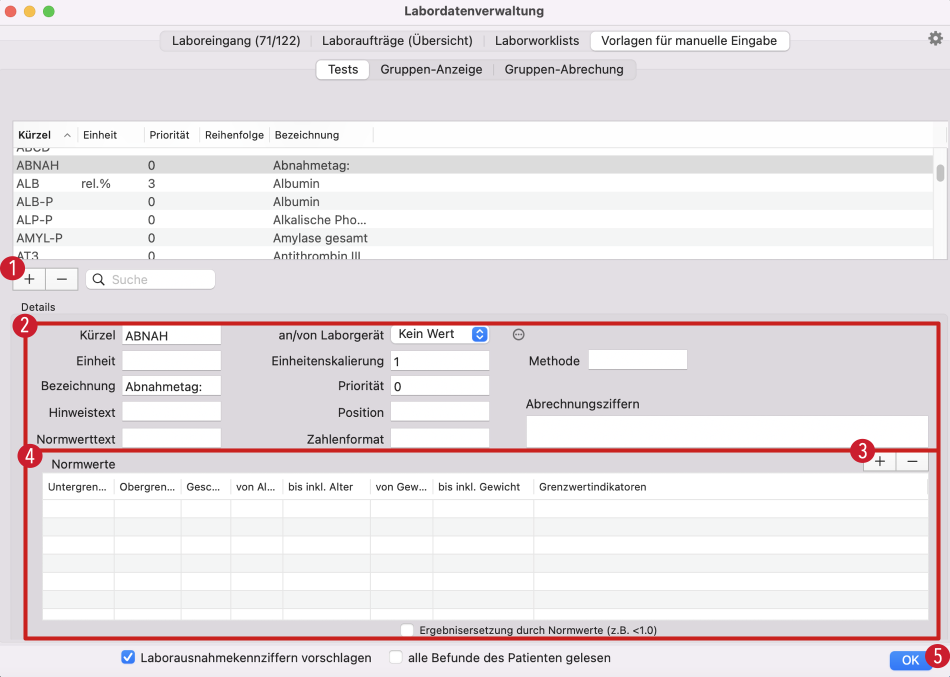 tomedo handbuch labor labordatenverwaltung tests schweiz