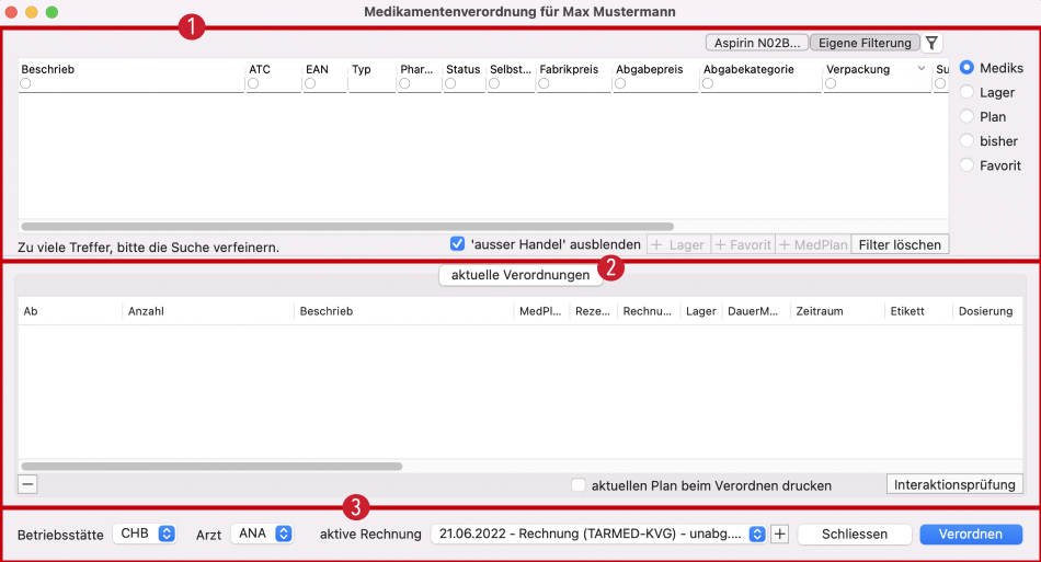 tomedo handbuch medikamentenverordnung hauptfenster schweiz 2