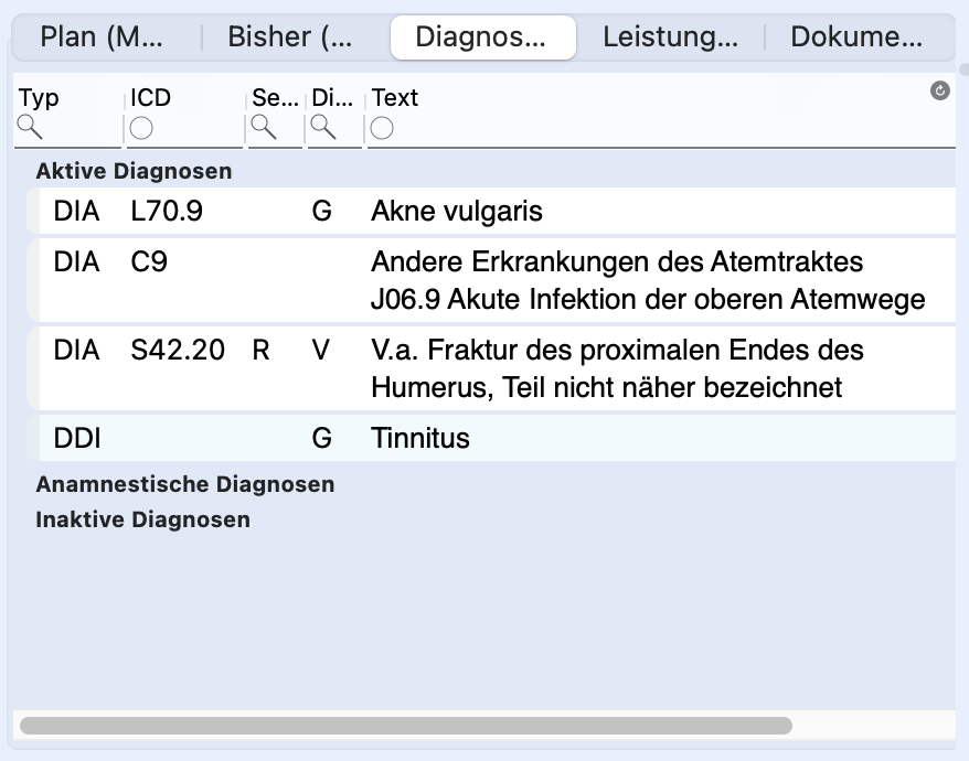 tomedo handbuch dossier medizinische dokumentation diagnosen schweiz