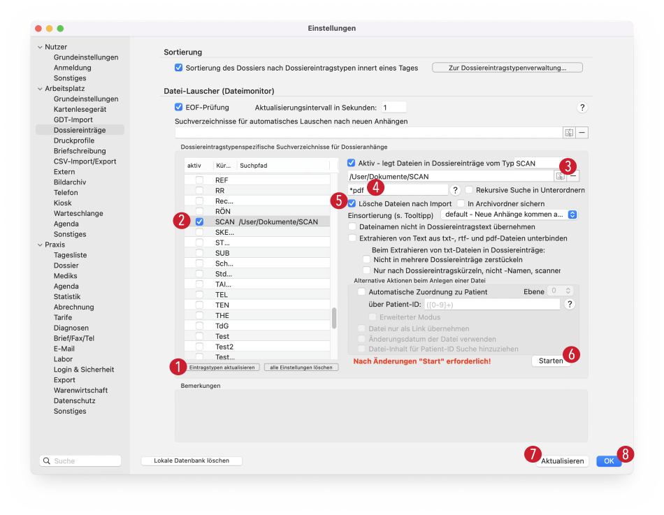 tomedo handbuch drucker scanner datei lauscher schweiz