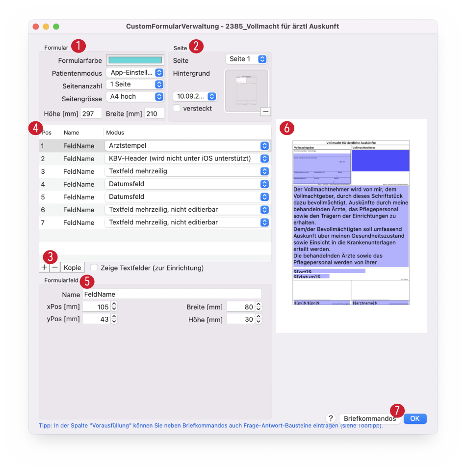 tomedo handbuch formulare custom formular verwaltung schweiz 1