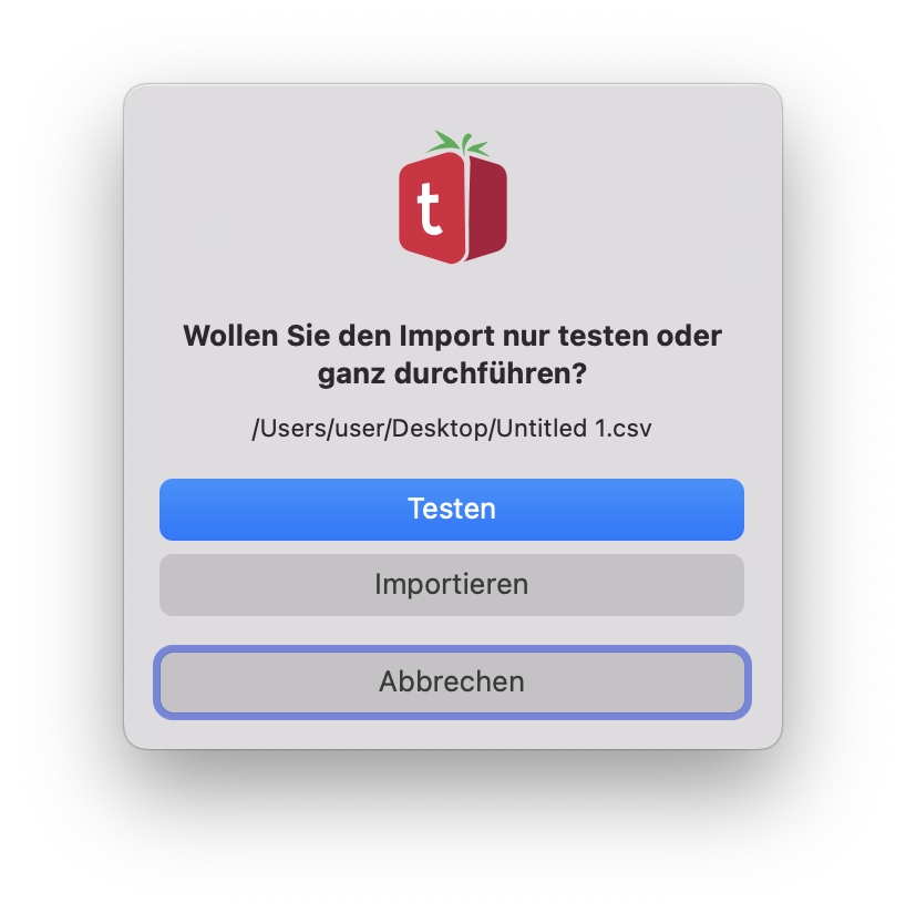 tomedo handbuch import export csv csvimport testen schweiz