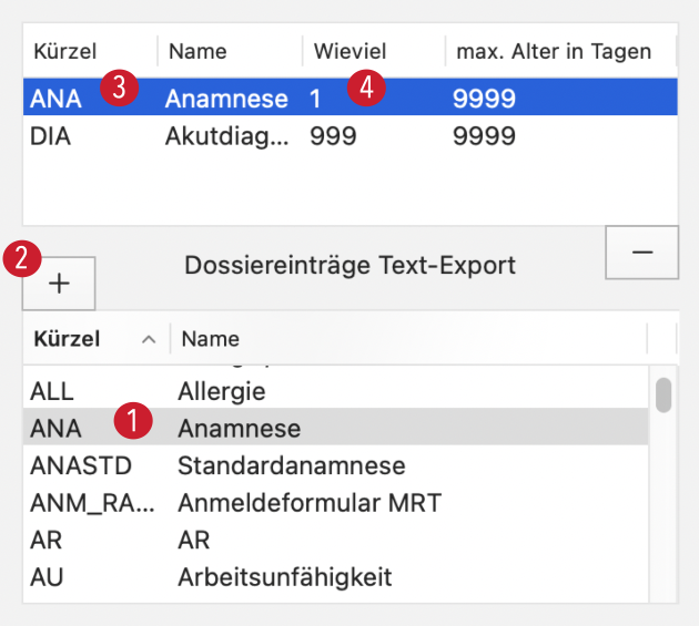 tomedo handbuch import export csv dossiereintragstyp exportieren schweiz