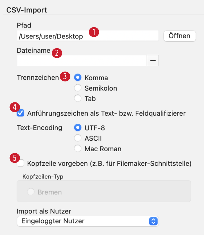 tomedo handbuch import export csv einstellungen csvimport schweiz