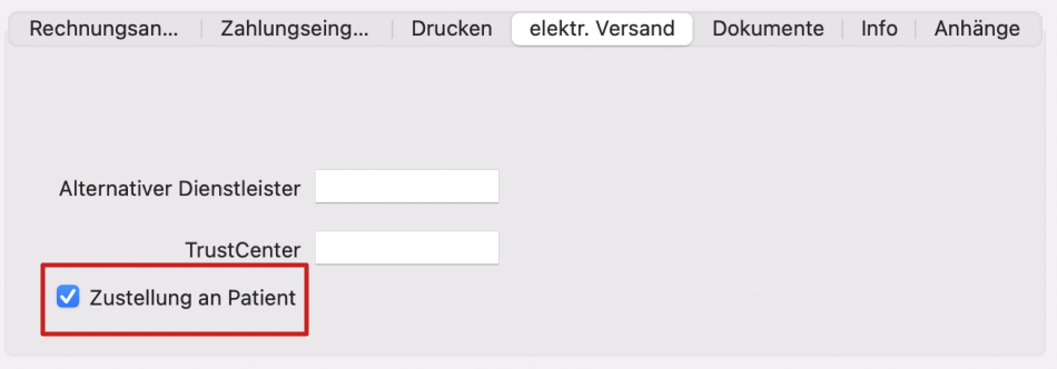 tomedo handbuch rechnung elektronischer versand patientenkopie schweiz