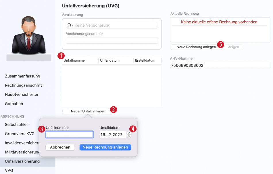 tomedo handbuch rechnung eroeffnen patientendetails uvg ivg schweiz