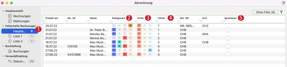 tomedo handbuch rechnung fehler abrechnung fehlerhaft schweiz