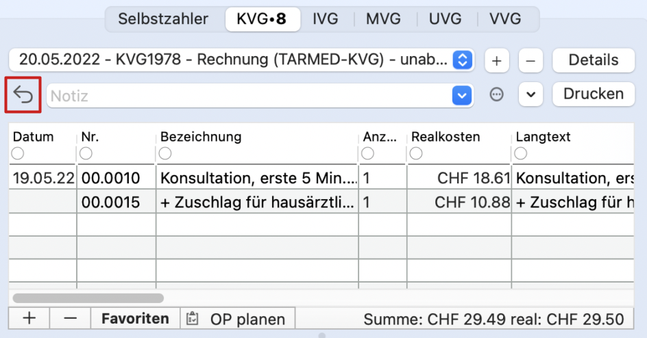 tomedo handbuch rechnung pfeil unerledigte dokumente schweiz