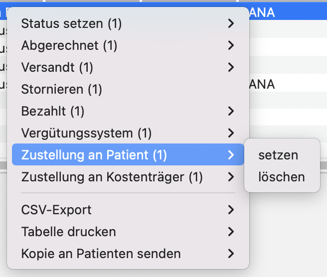 tomedo handbuch rechnung zustellung an patient setzen patientenkopie schweiz