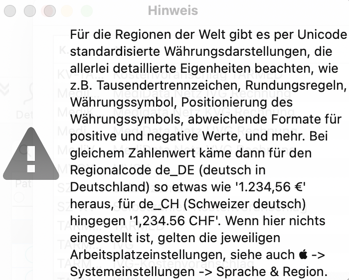 tomedo handbuch rechnungstypen erweiterte einstellungen region hinweis schweiz