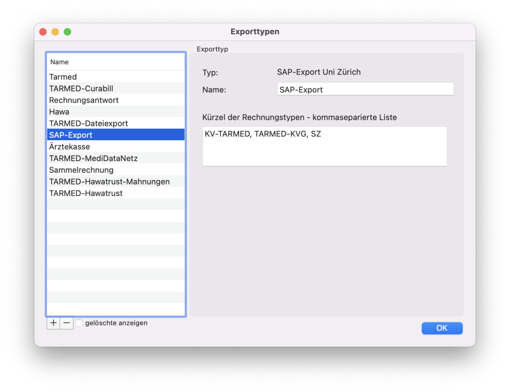 tomedo handbuch rechnungstypen exporttypen sap export schweiz neu