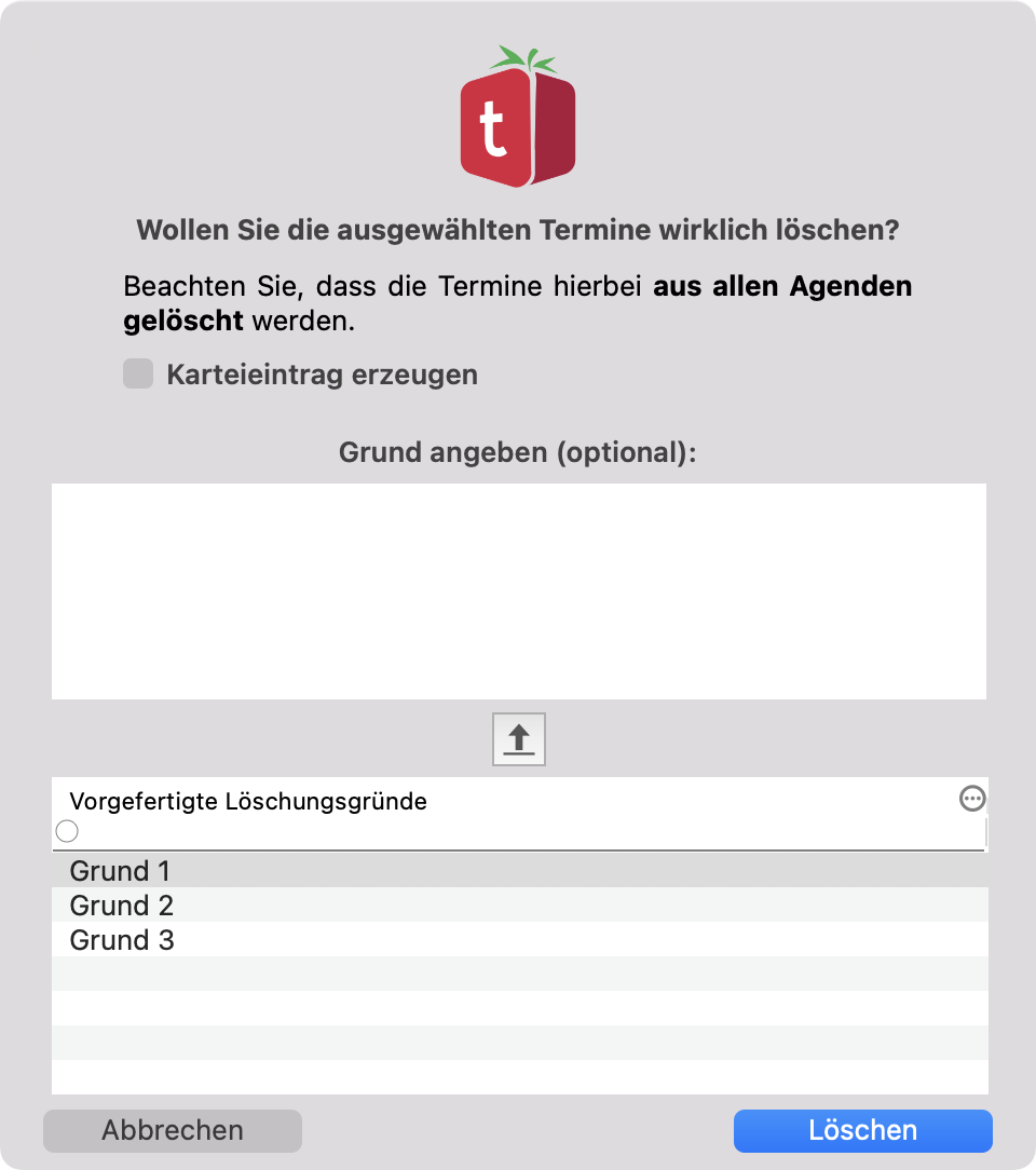 tomedo handbuch schweiz agenda termine loeschen