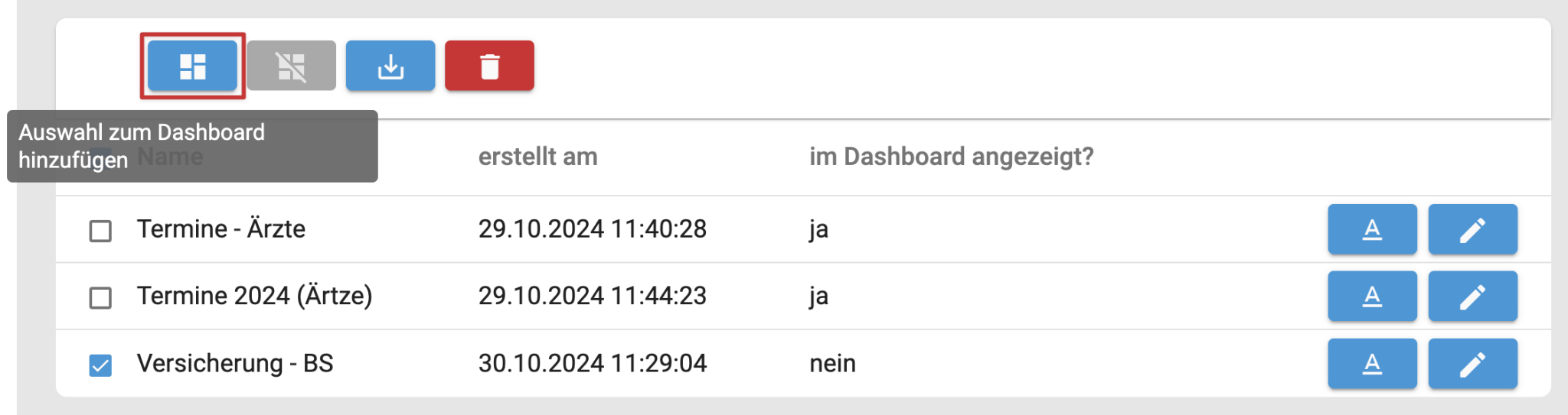 tomedo handbuch schweiz statistiken cockpit bibliothek zum dashboard hinzufuegen