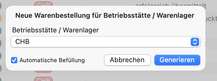 tomedo handbuch schweiz warenbestellung bestellung generieren popover