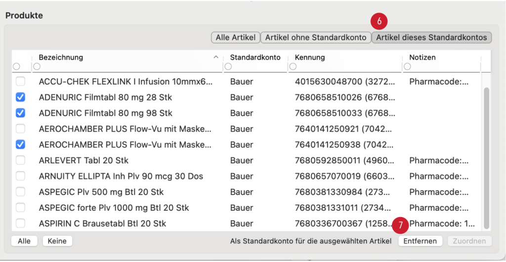 tomedo handbuch schweiz warenwirtschaft neu produkte dieses standardkontos2