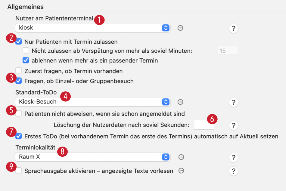 tomedo handbuch selbstanmeldung einstellungen allgemeines schweiz