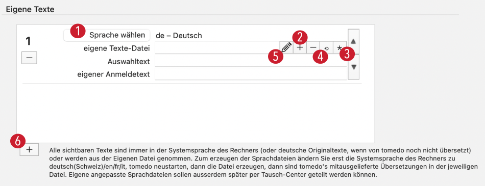 tomedo handbuch selbstanmeldung einstellungen eigene texte schweiz