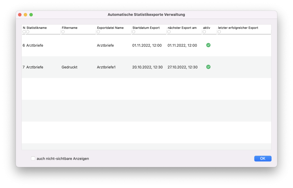 tomedo handbuch statistiken automatischer statistikexport verwaltung schweiz