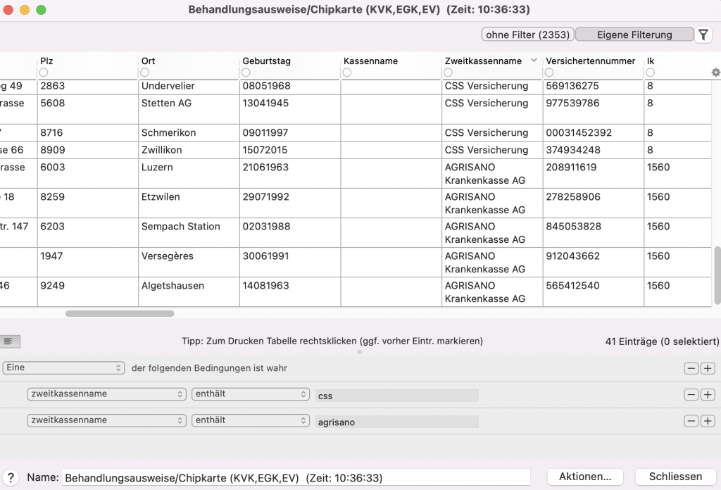 tomedo handbuch statistiken erweiterte anfragen krankenkassen schweiz