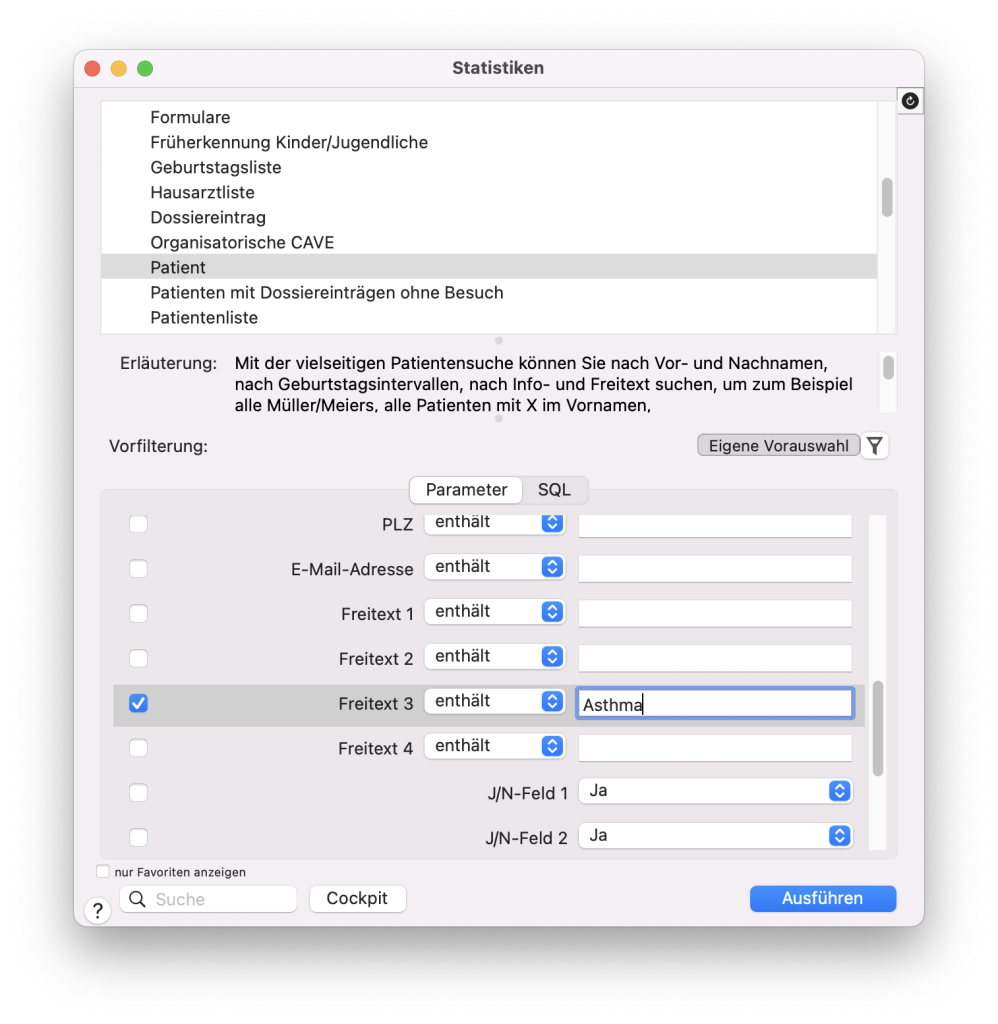 tomedo handbuch tipps und tricks patientenbezogene felder freitext statistik schweiz