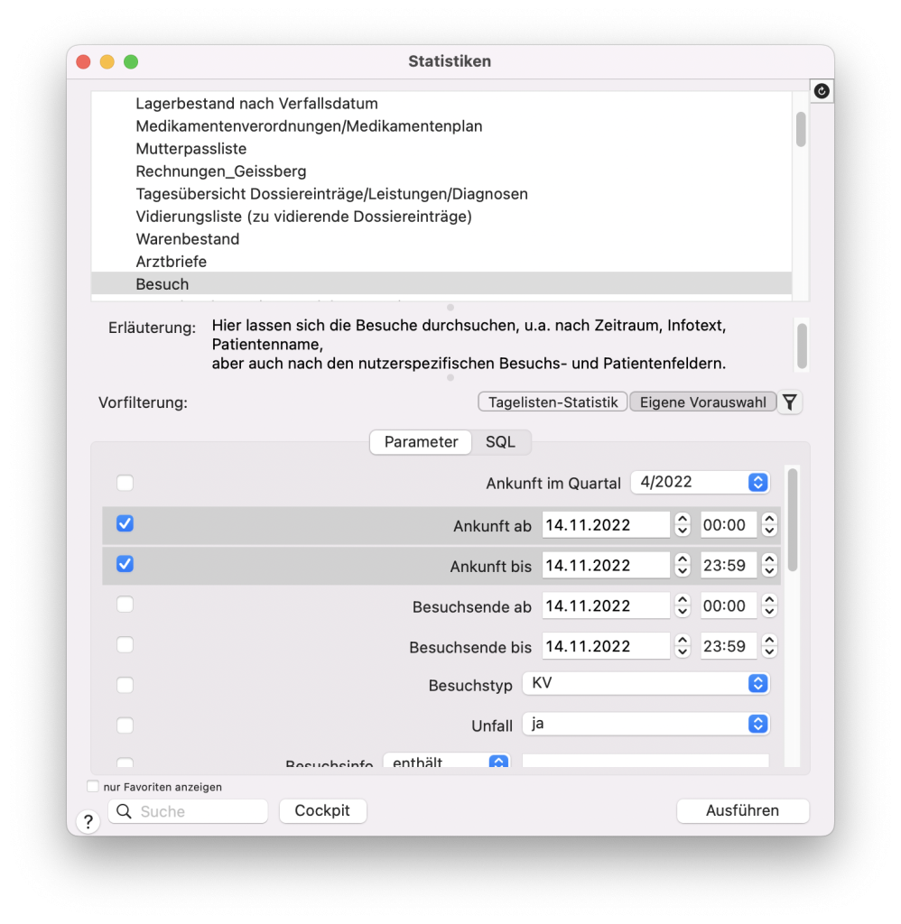 tomedo handbuch tipps und tricks statistikabfragen symbolleiste anlegen schweiz