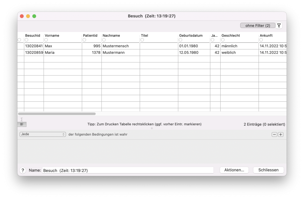 tomedo handbuch tipps und tricks statistikabfragen symbolleiste anlegen testen schweiz