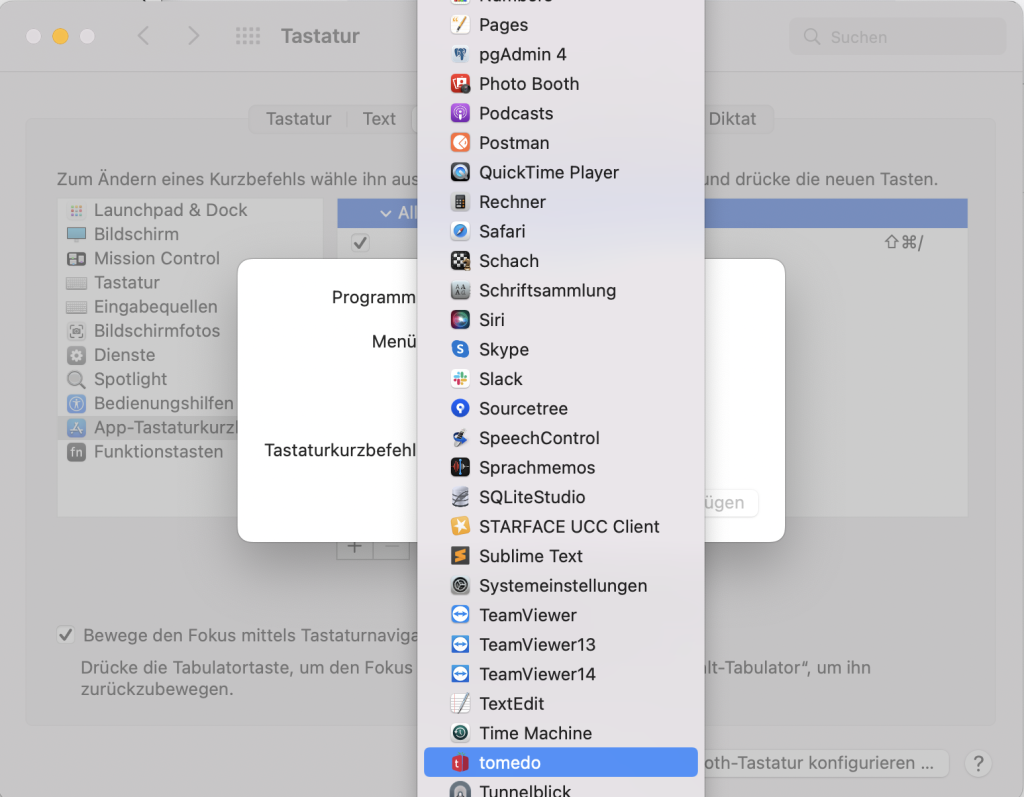 tomedo handbuch tipps und tricks tastenkuerzel hinzufuegen programm auswaehlen schweiz