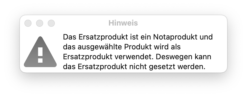 tomedo handbuch warenwirtschaft warenverwaltung ersatzprodukt hinweis schweiz