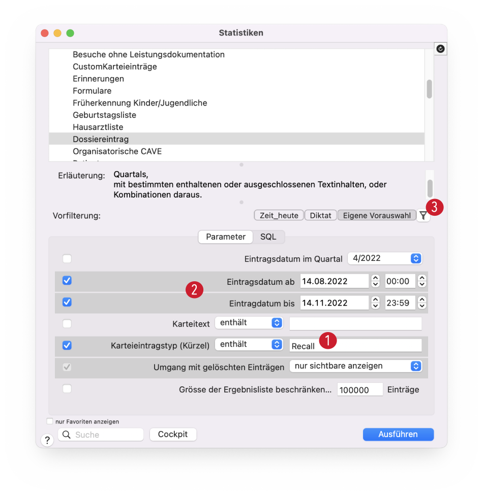 tomedo handbuch tipps und tricks recall dossiereintrag statistik schweiz