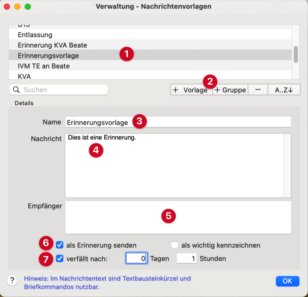 tomedo handbuch schweiz kommunikation praxis nachrichten erinnerungen vorlagen erstellen 1 1024x985 1
