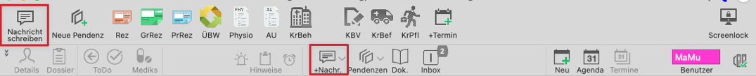 tomedo handbuch schweiz kommunikation praxis nachrichten erstellen