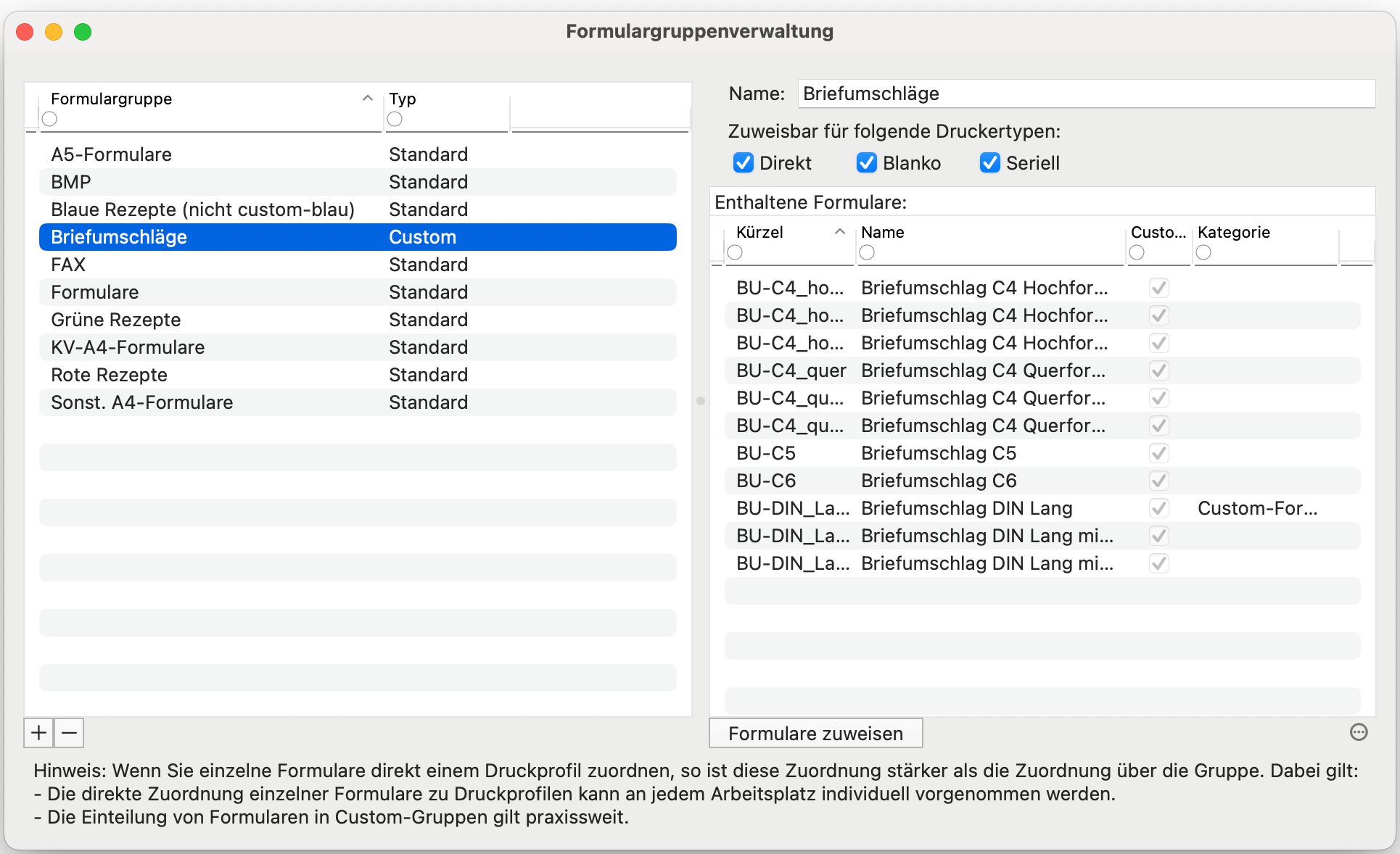chgangelog schweiz v155 Formulargruppenverwaltung