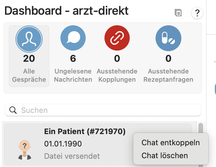 tomedo handbuch schweiz arzt direkt messenger kopplung loeschen