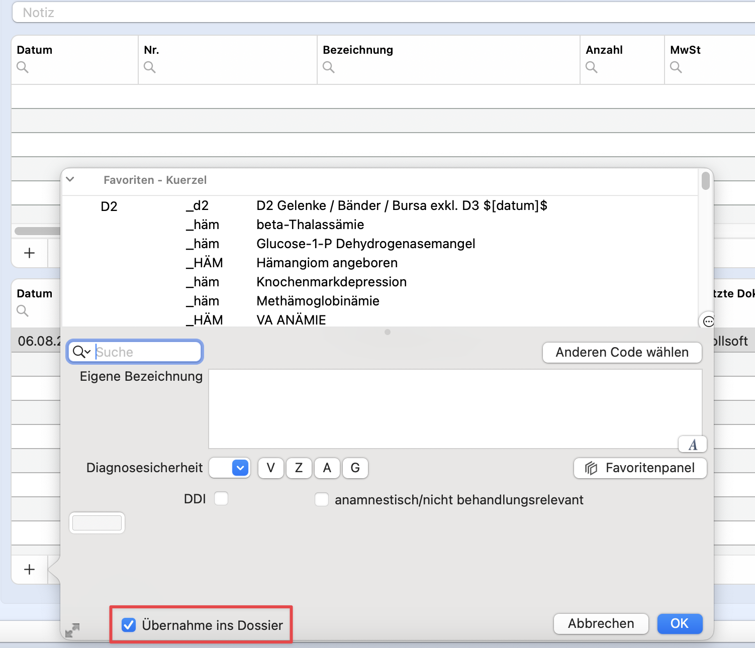 tomedo changelog 158 diagnosen uebernahme kartei