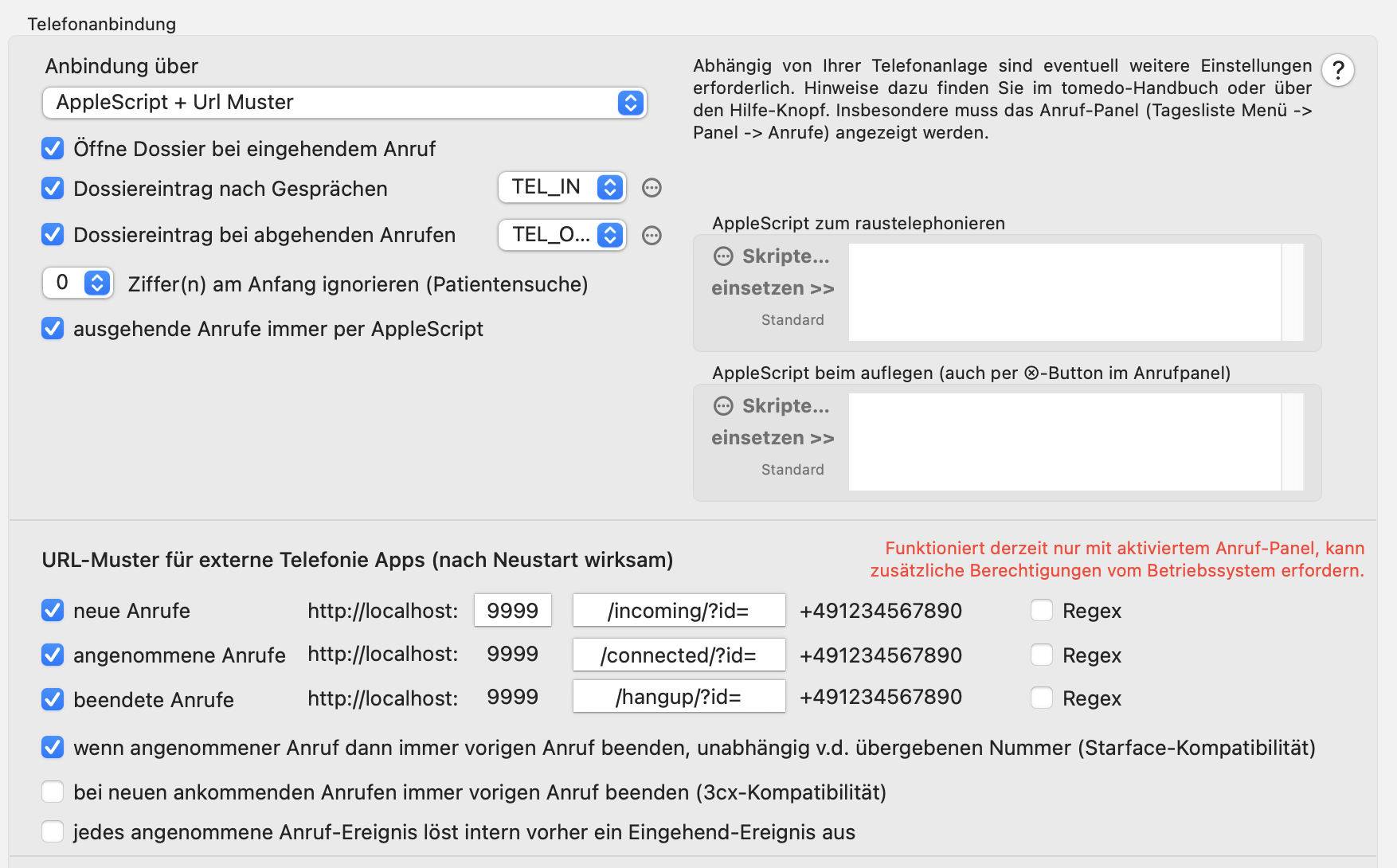 tomedo handbuch anruf panel snom einstellung tomedo ch