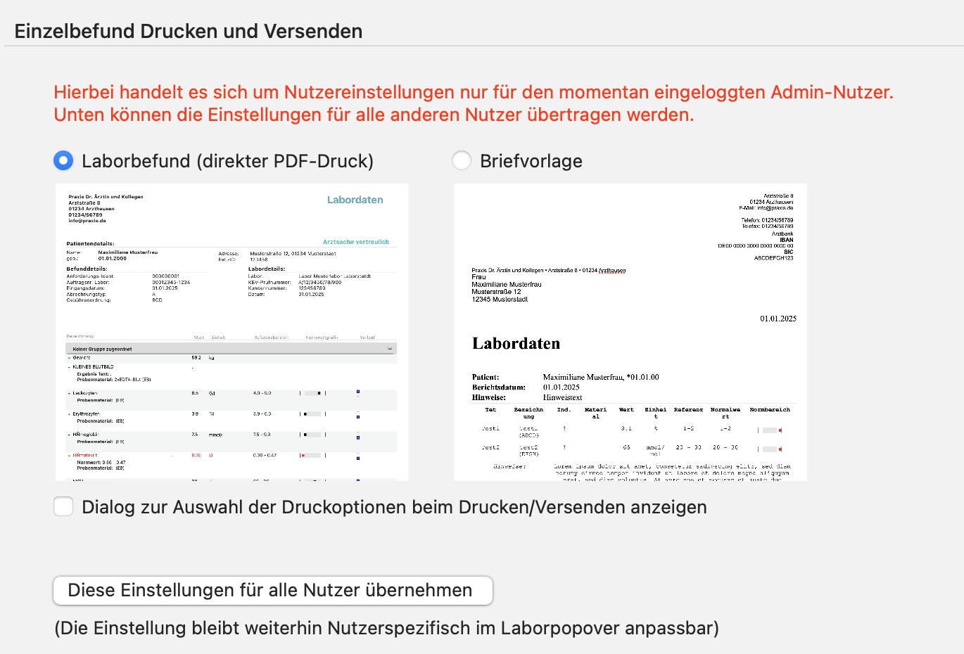 tomedo schweiz changelog 158 labor befund drucken einstellungen admin