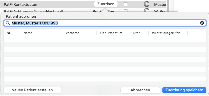 Patientenformulare Zuordnen3