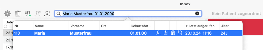 Patientenformulare autom Befuellung Zuordnung 1