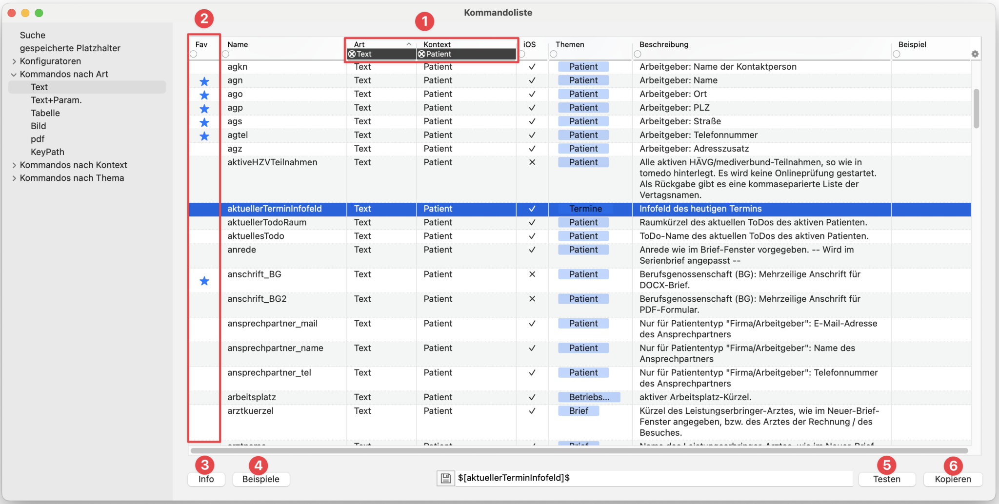 tomedo handbuch briefschreibung kommandoliste neu